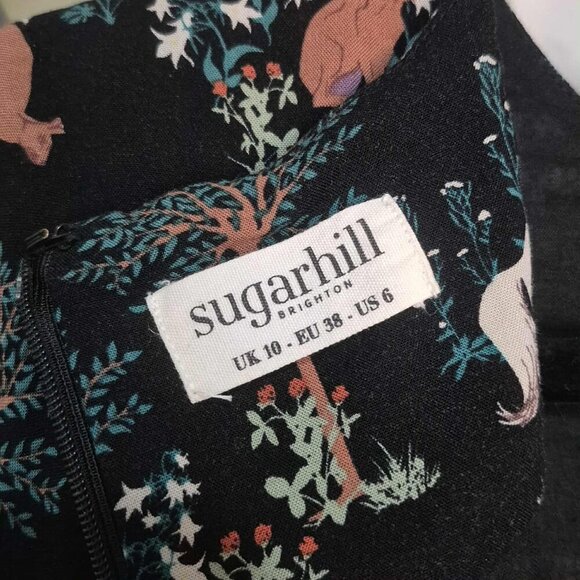 🍄50% Long Sleeve Black Midi Dress Unicorn - Picture 11 of 13